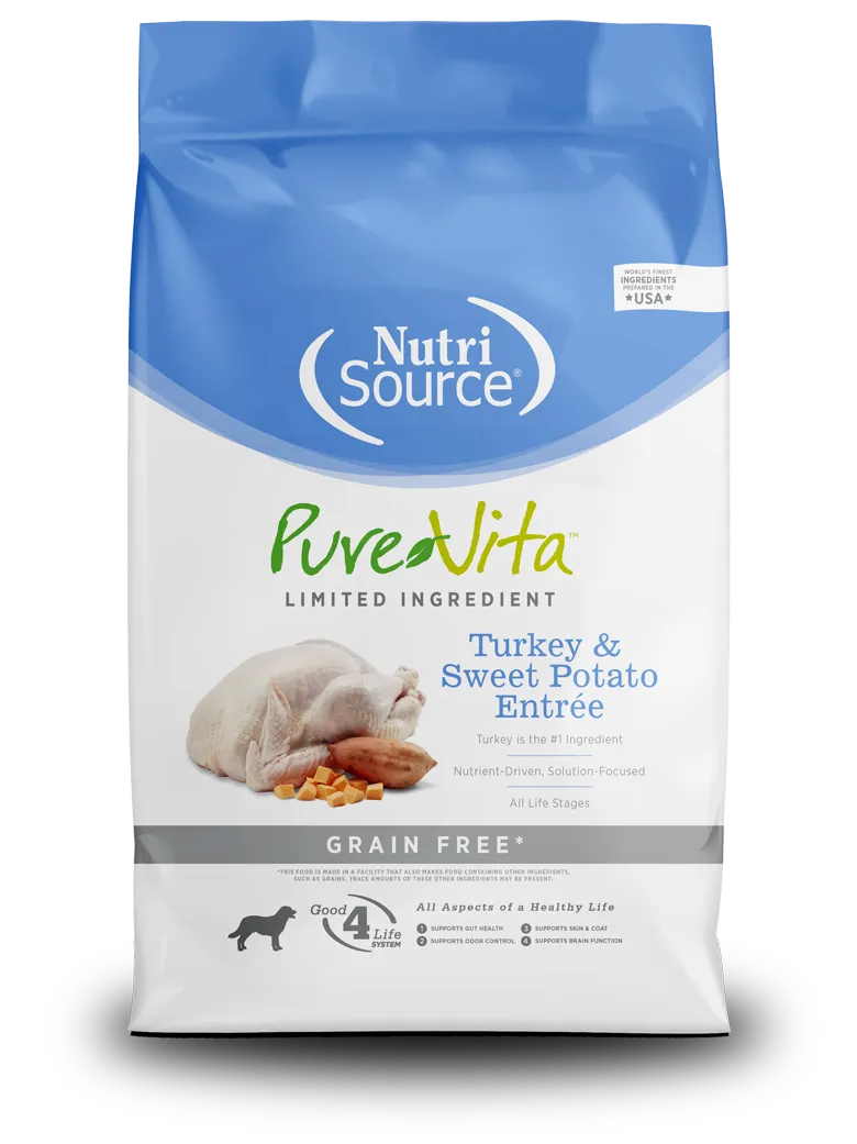 NUTRISOURCE DOG 12# PURE VITA TURKEY SWEET POTATO
