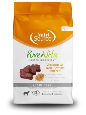 NUTRISOURCE DOG 12# PURE VITA  GF VENISON LENTIL