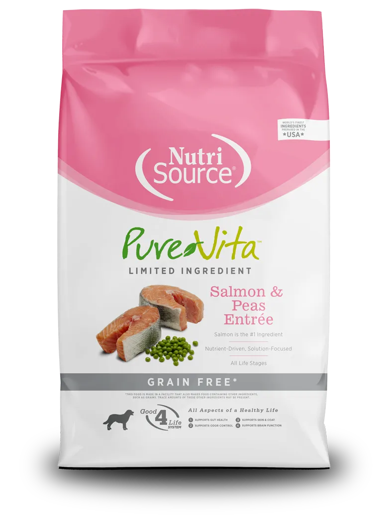 NUTRISOURCE DOG 25# PURE VITA SALMON &amp; PEAS