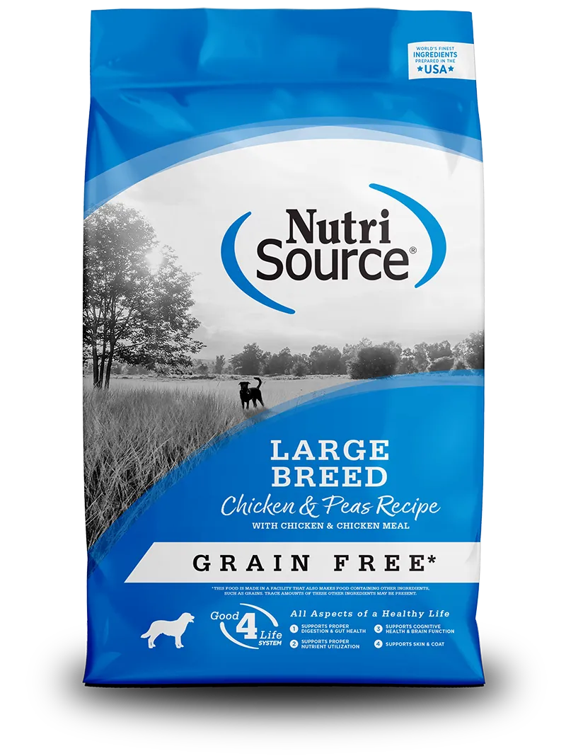 NUTRISOURCE DOG 26# GF LARGE BREED CHICKEN &amp; PEA