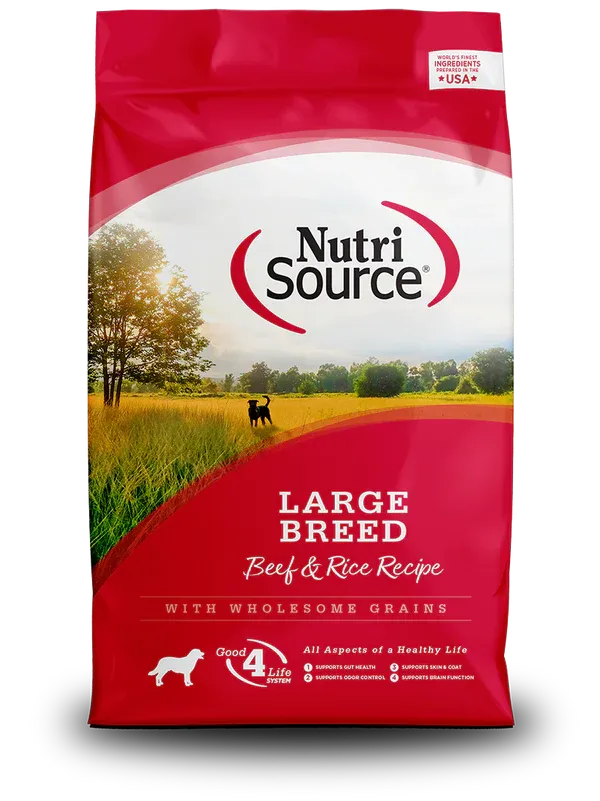 NUTRISOURCE DOG 26# LARGE BREED BEEF &amp; RICE