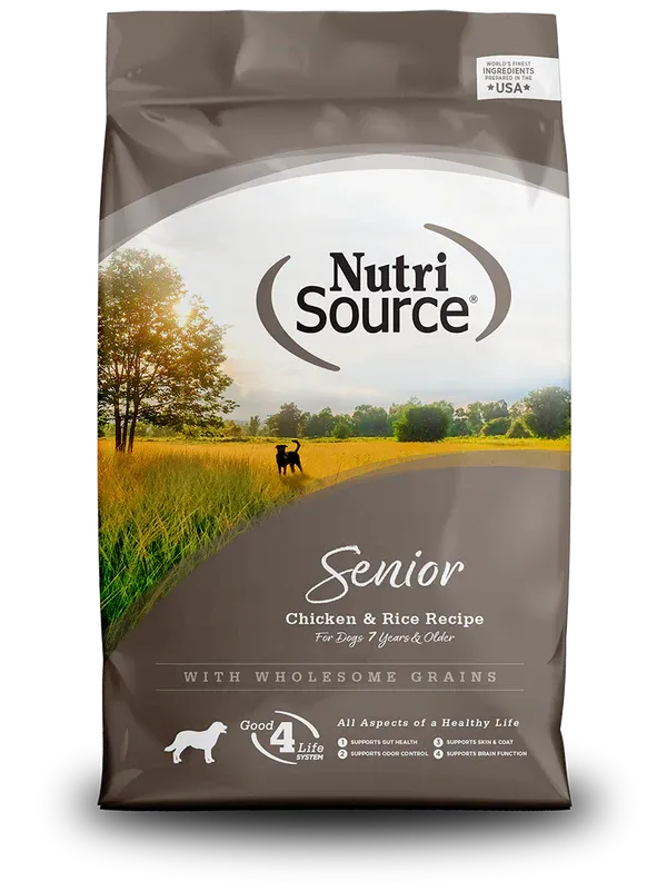 NUTRISOURCE DOG 26# SENIOR CHICKEN