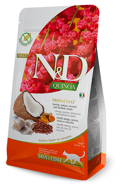 N&amp;D CAT 3.3# QUINOA - SKIN &amp; COAT HERRING