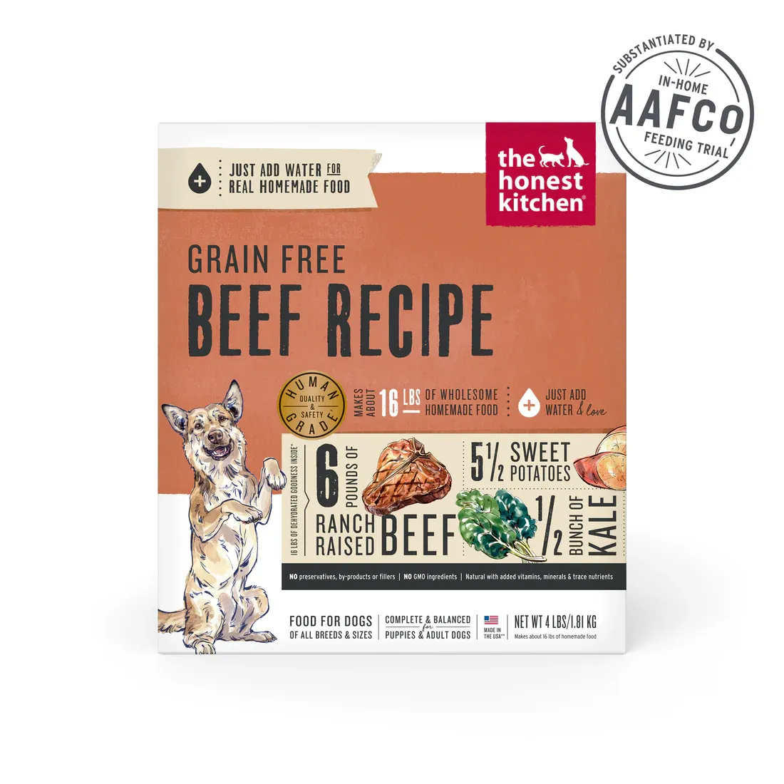 HONEST KITCHEN 4#  GRAIN FREE BEEF RECIPE