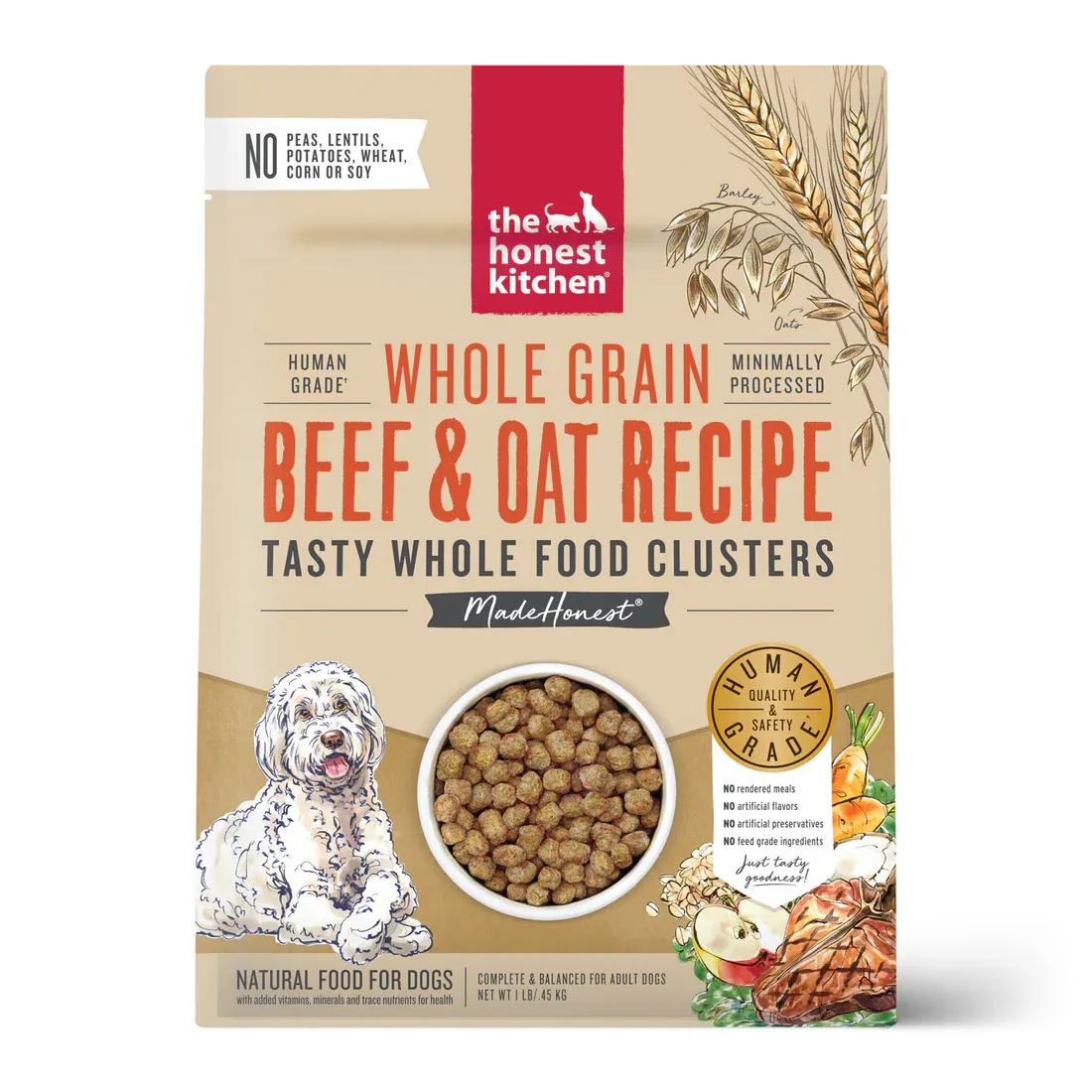 HONEST KITCHEN 5# CLUSTERS WHOLE GRAIN BEEF &amp; OAT