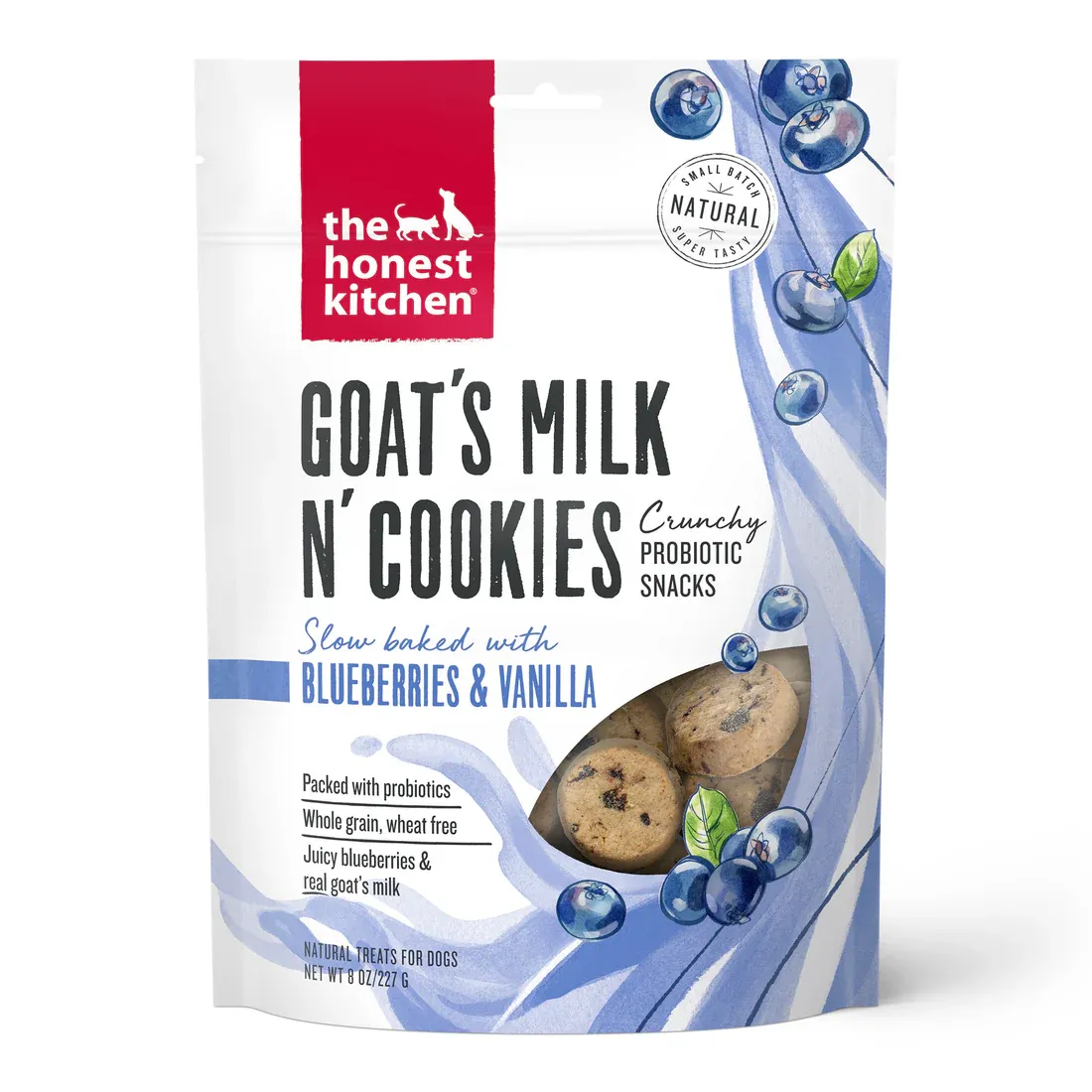 HONEST KITCHEN 8OZ GOAT MILK N CKIES BLUEBERRY