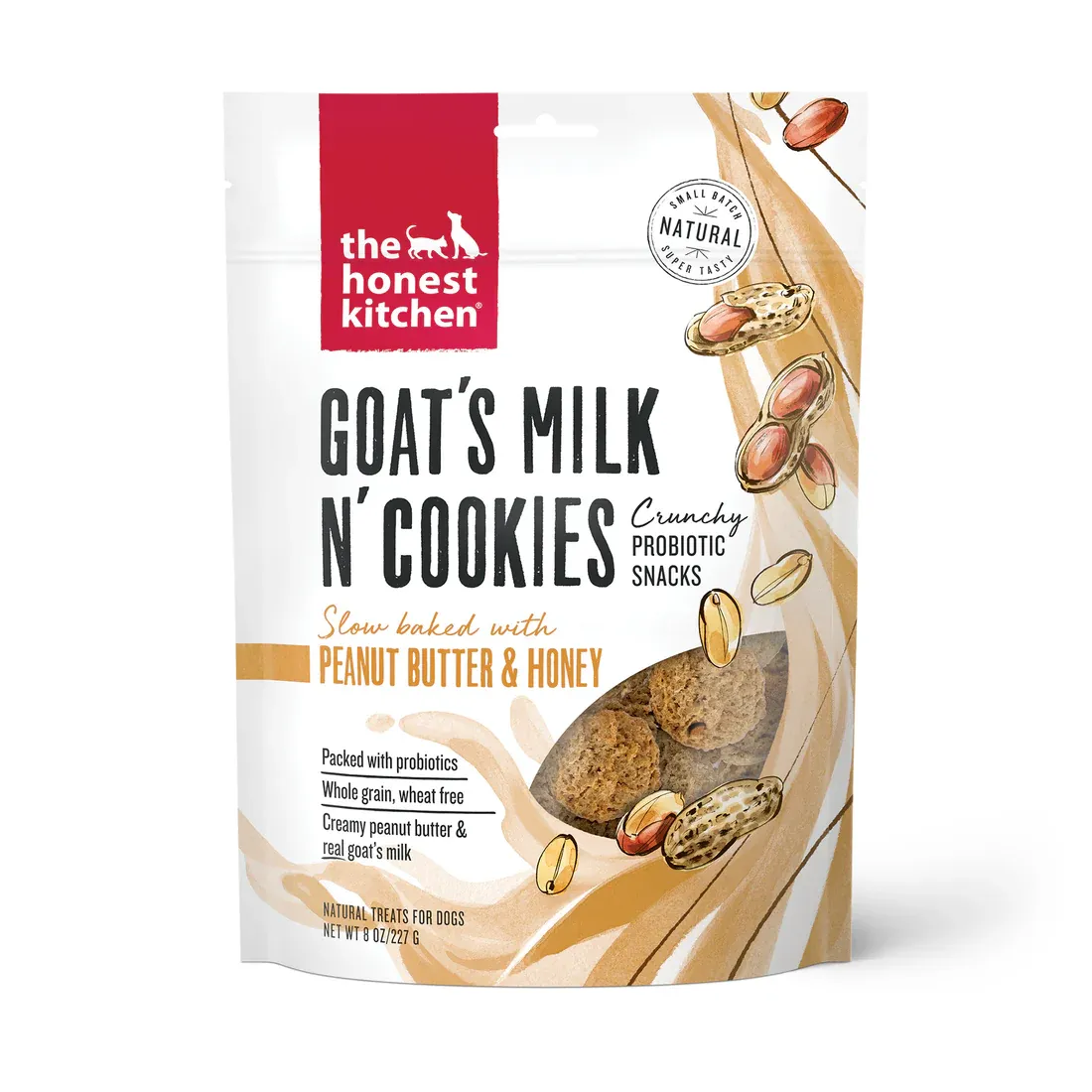 HONEST KITCHEN 8OZ GOAT MILK N CKIES PB &amp; HONEY