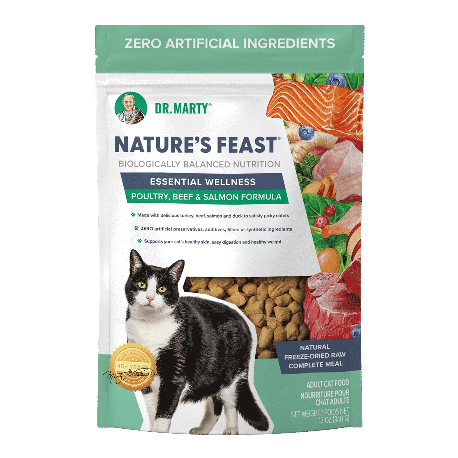DR MARTY&#39;S CAT 12OZ  BEEF SALMON POULTRY