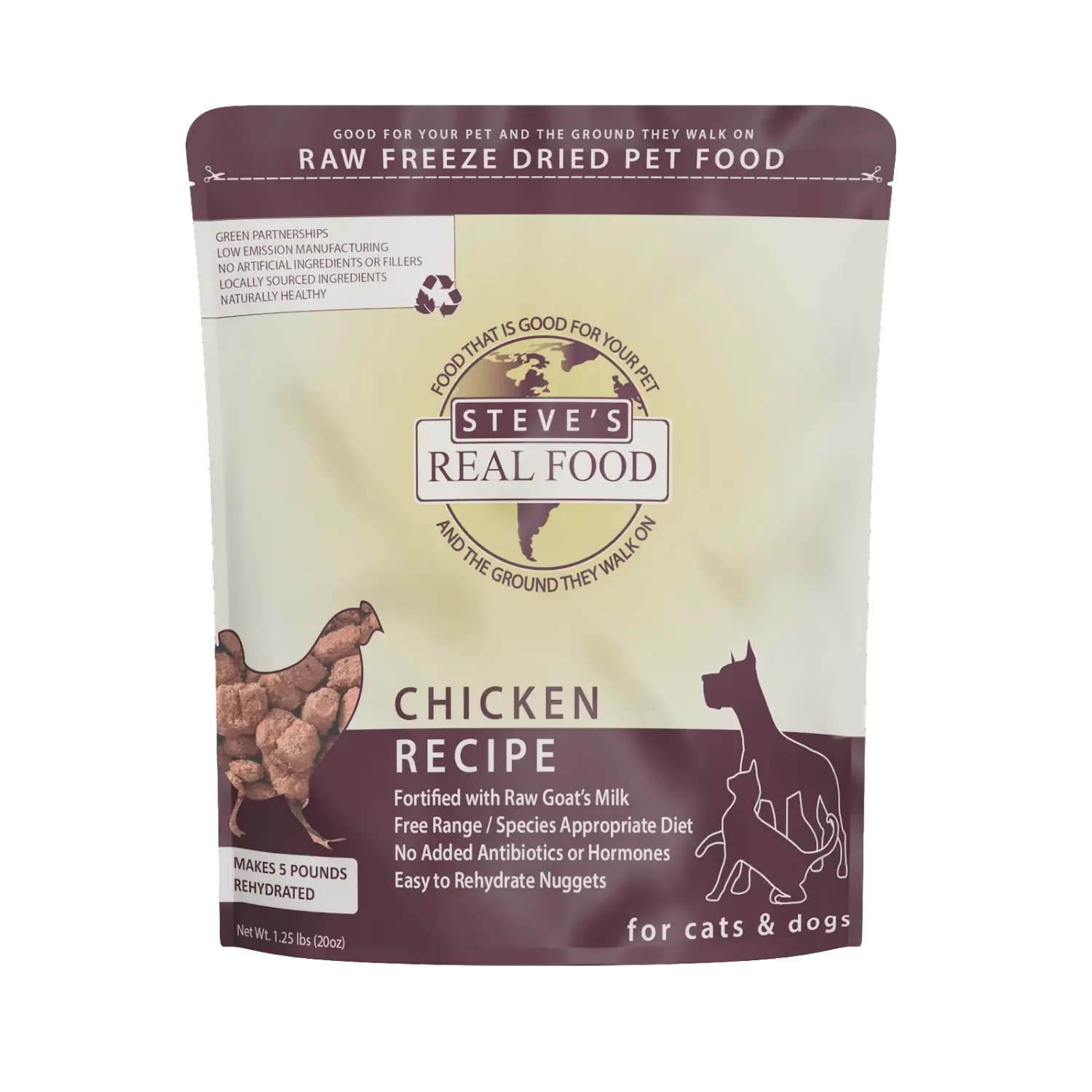STEVE&#39;S 1.25# FREEZE DRIED NUGGETS CHICKEN