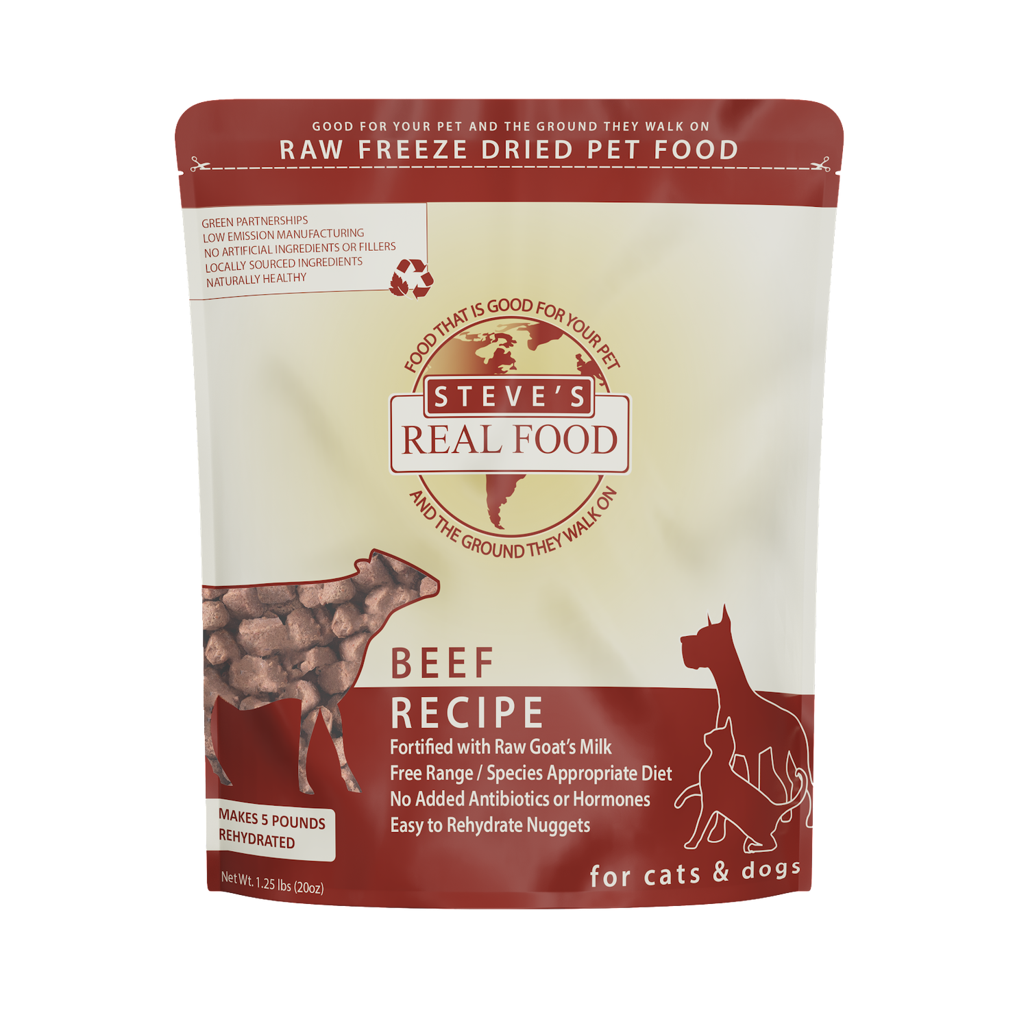 STEVE&#39;S 1.25# FREEZE DRIED NUGGETS BEEF