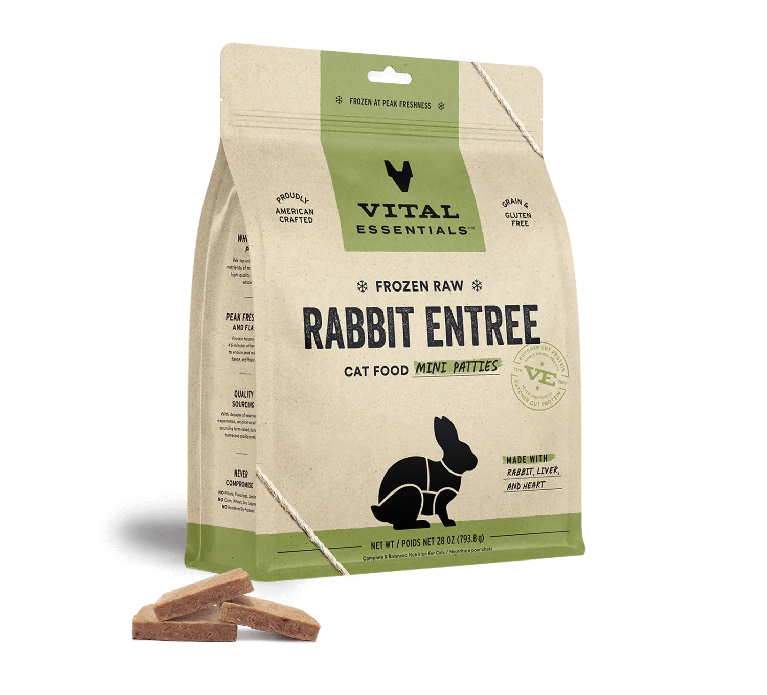 VITAL ESSENTIALS CAT 28OZ FROZEN RABBIT
