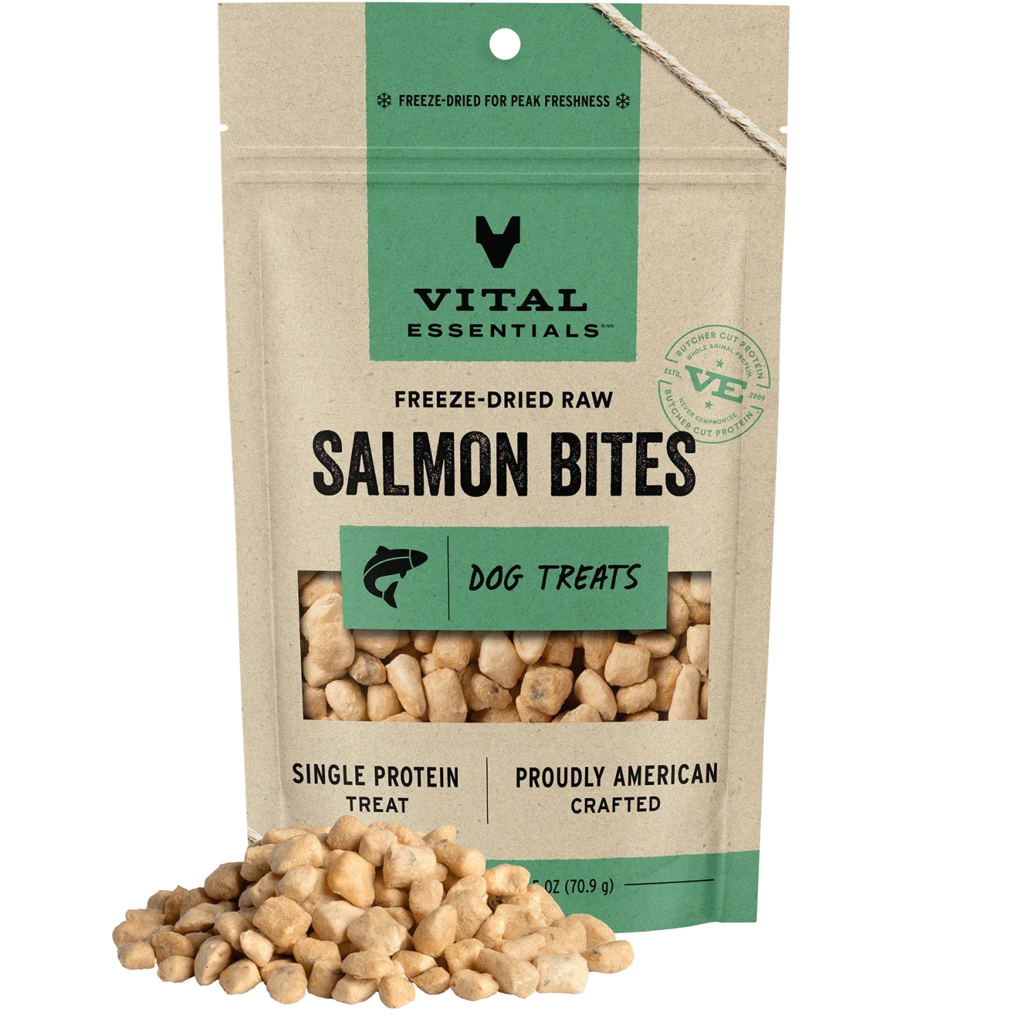 VITAL ESSENTIALS DOG 2.5OZ RAW SALMON BITES
