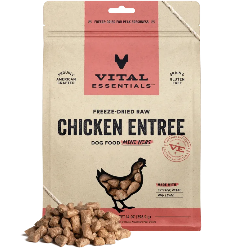 VITAL ESSENTIALS DOG 25OZ FREEZE DRIED CHICKEN ENTREE