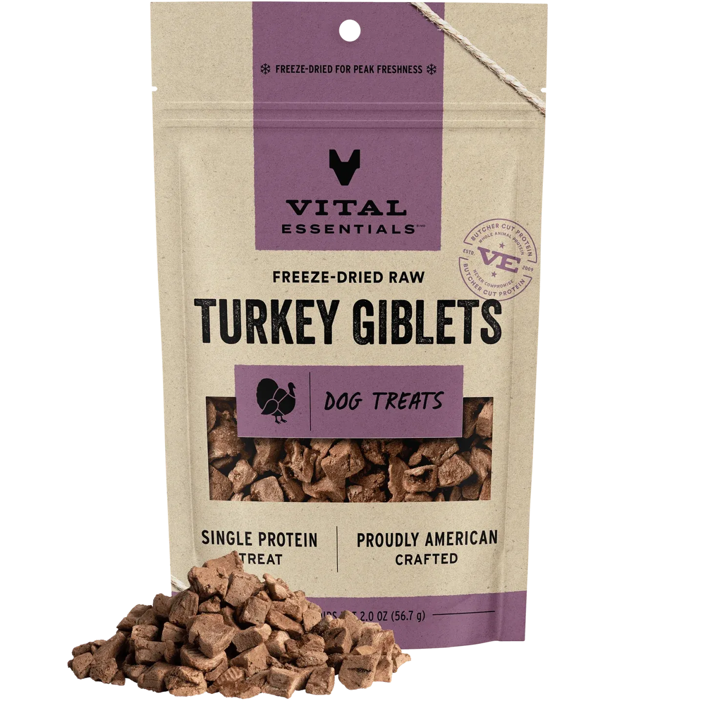 VITAL ESSENTIALS DOG 2OZ RAW TURK GIBLETS