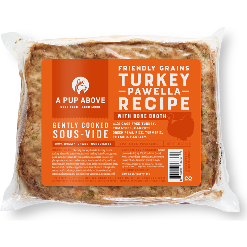 A PUP ABOVE GENTLY COOKED 1LB SINGLES - TURKEY PAWELLA