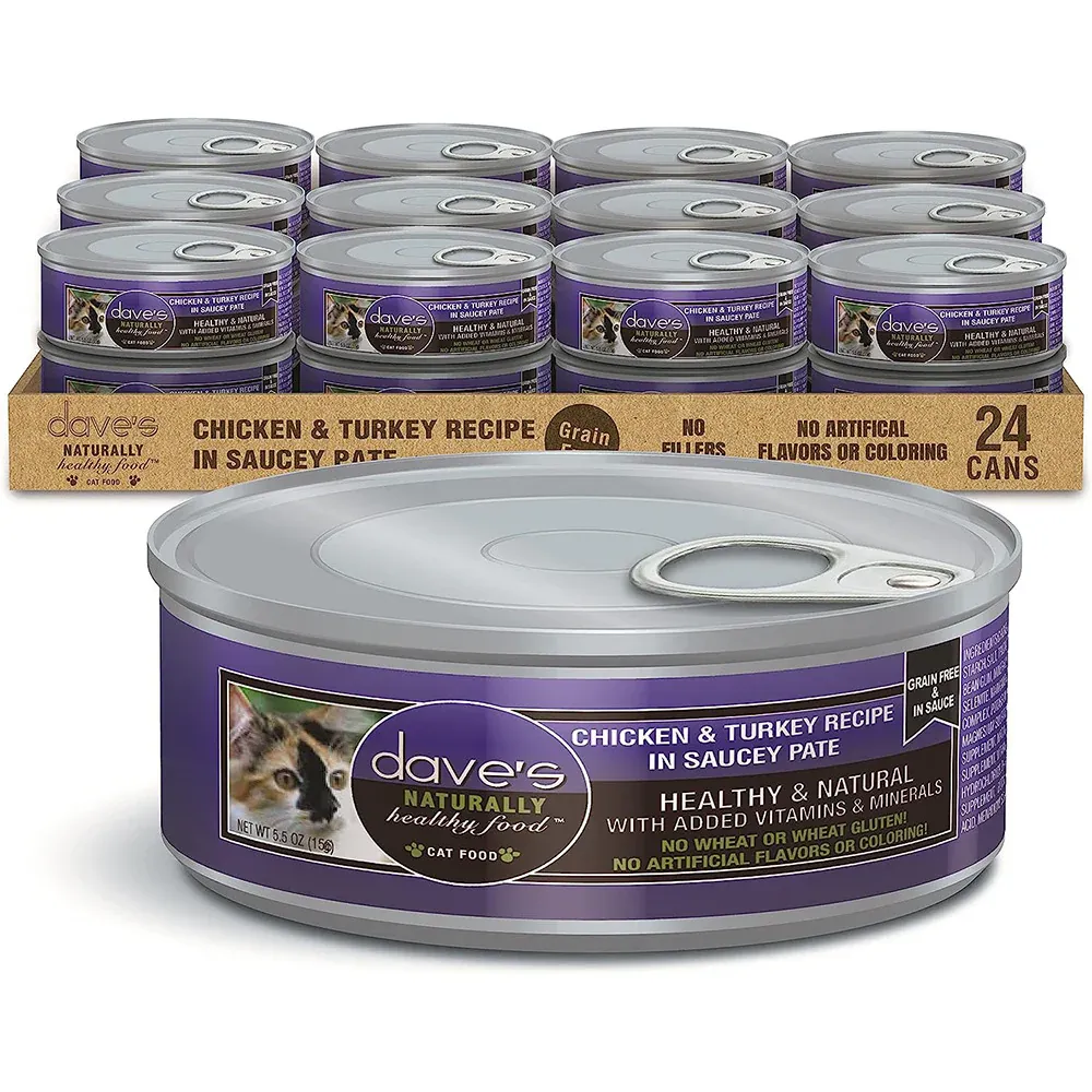 DAVE&#39;S CAT 5.5OZ CHICKEN SAUCEY PATE