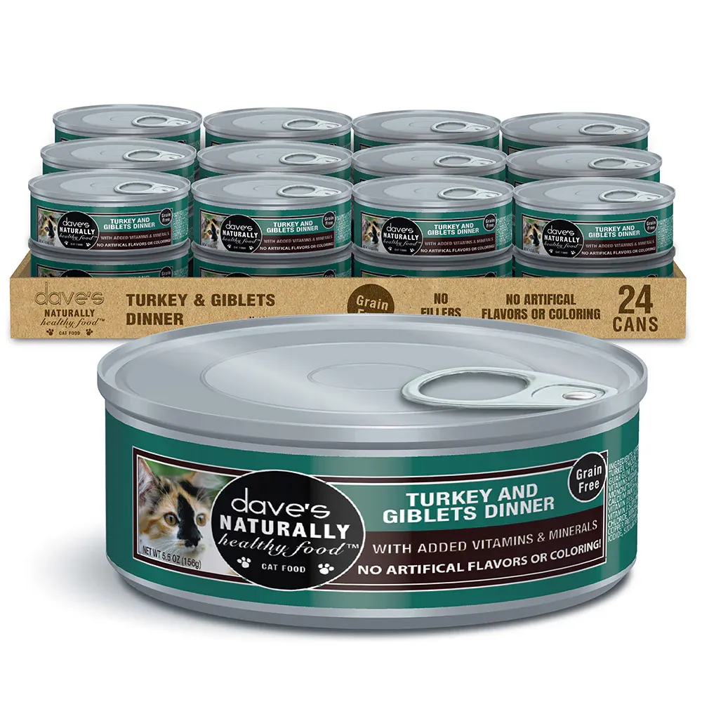 DAVE&#39;S CAT 5.5OZ TURKEY &amp; GIBLETS DINNER