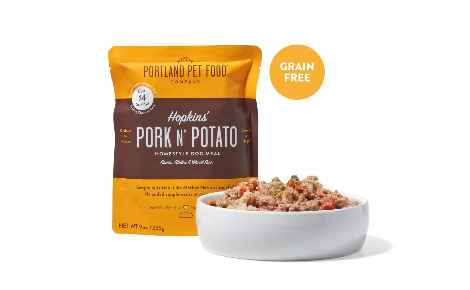 PORTLAND PET FOOD DOG 9OZ  HOPKIN&#39;S PORK N&#39; POTATO