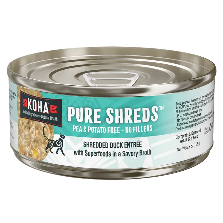 KOHA CAT 2.8OZ PURE SHREDS DUCK