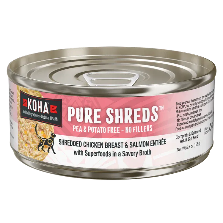 KOHA CAT 5.5OZ SHREDDED CHICKEN SALMON