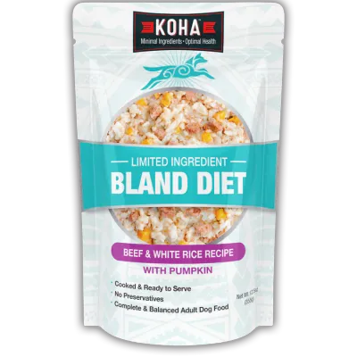 KOHA DOG 12.5OZ BLAND DIET BEEF, RICE, PUMPKIN