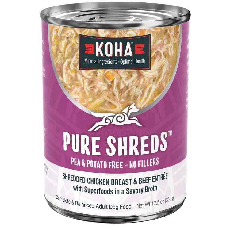 KOHA DOG 12.5OZ SHREDDED CHICKEN &amp; BEEF