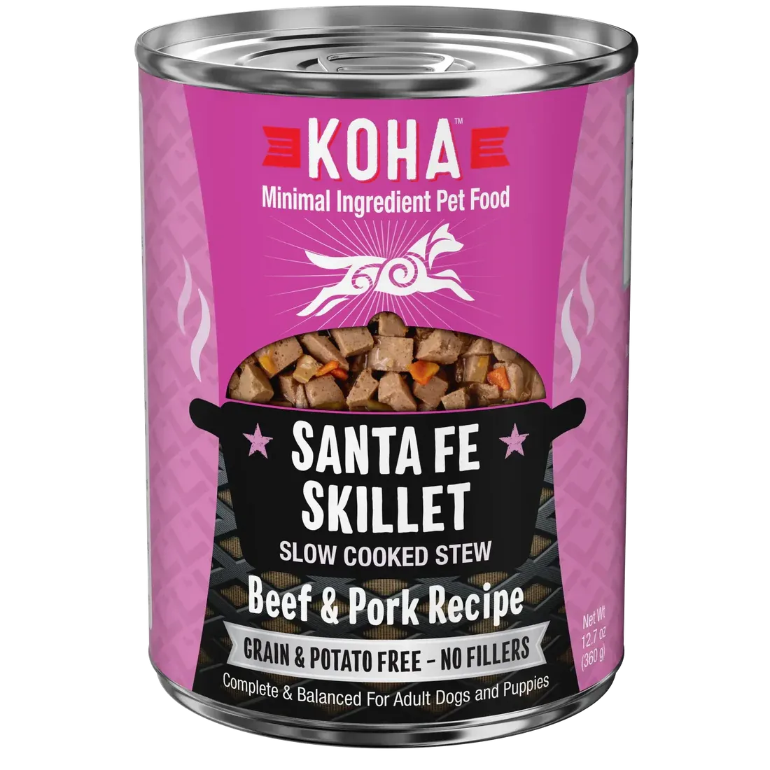 KOHA DOG 12.7OZ SANTA FE SK BEEF PORK