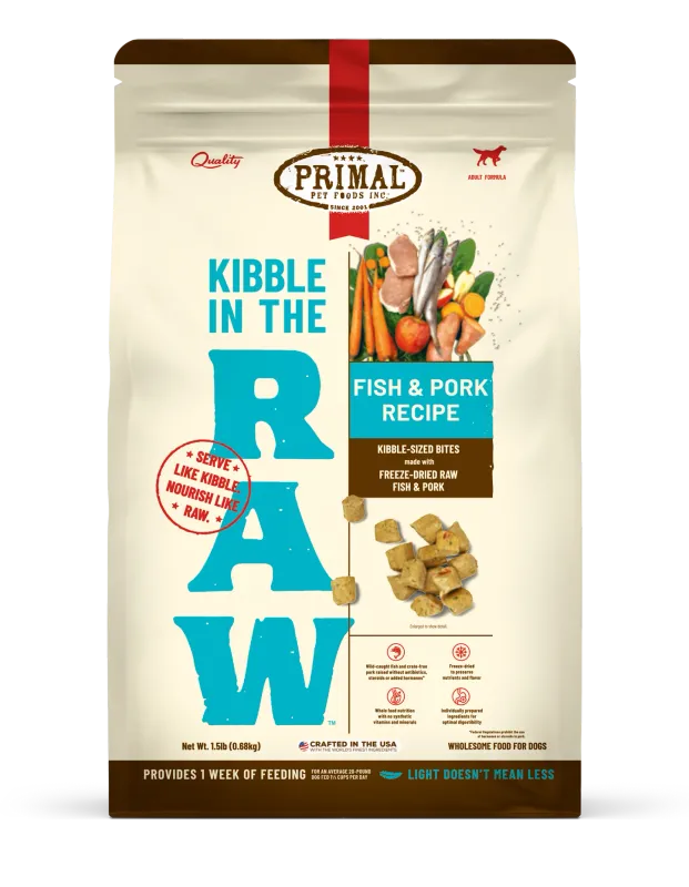 PRIMAL DOG 1.5# IN THE RAW KIBBLE FISH &amp; PORK