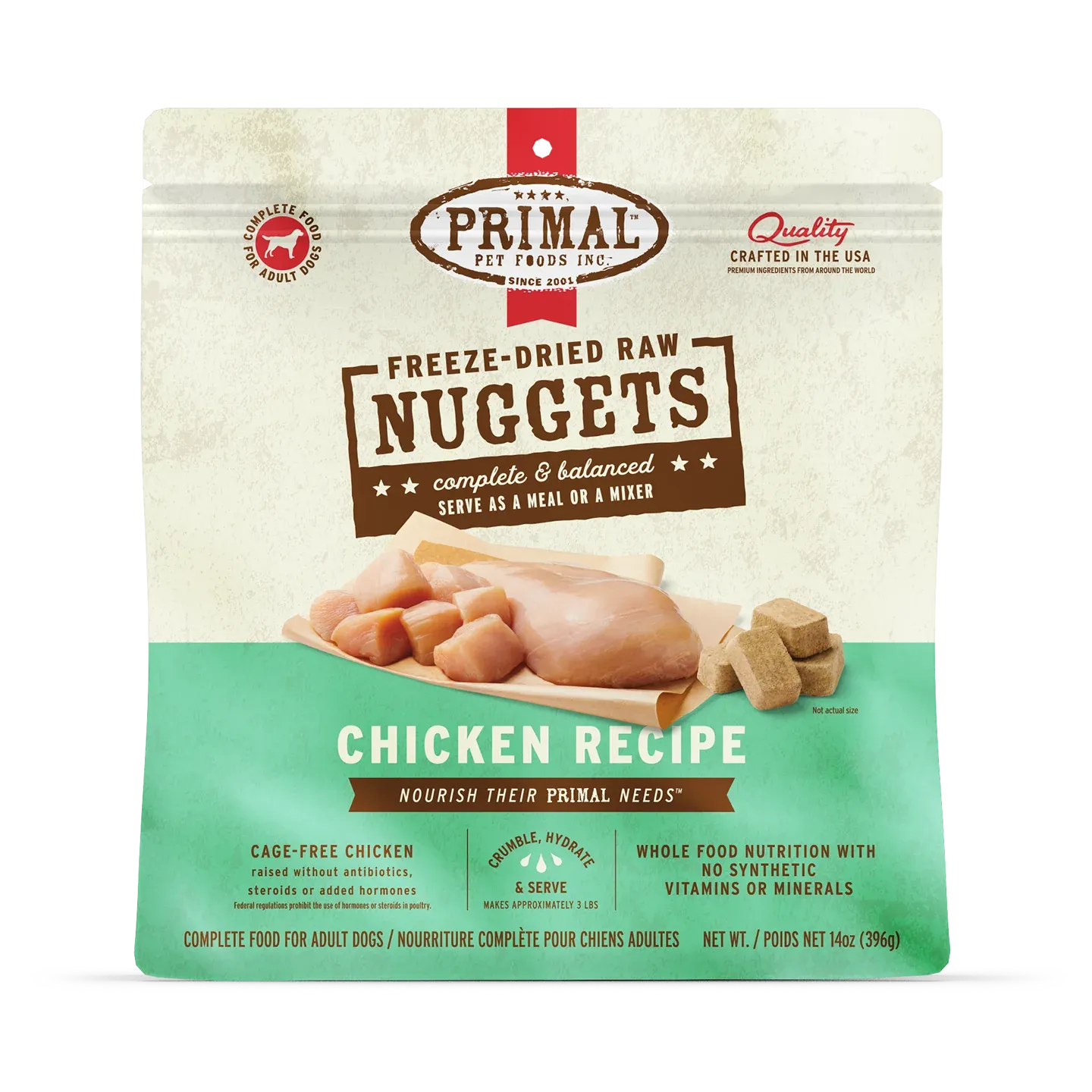 PRIMAL DOG 3# FROZEN NUGGETS CHICKEN