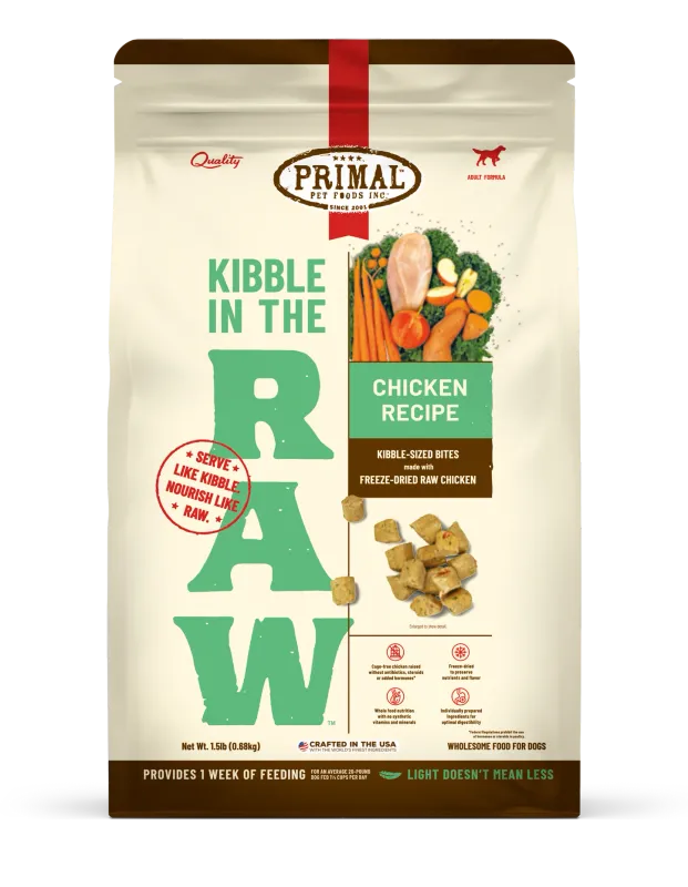 PRIMAL DOG 1.5# IN THE RAW KIBBLE CHICKEN