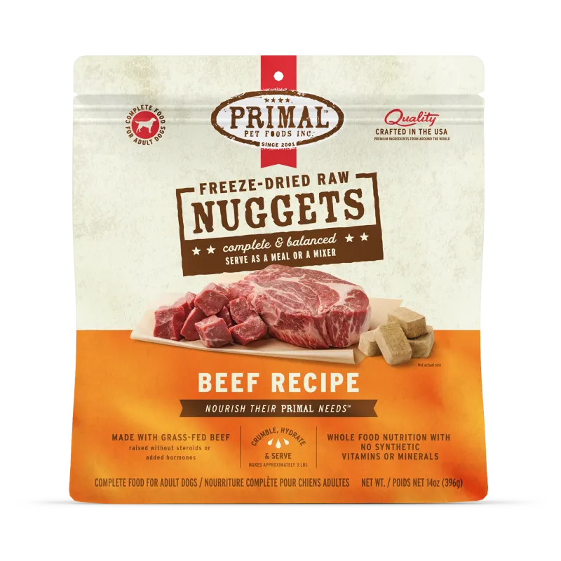 PRIMAL DOG 3# FROZEN NUGGETS BEEF