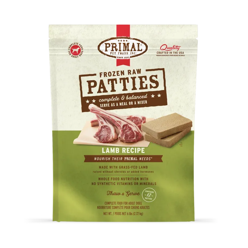 PRIMAL DOG 6# FROZEN PATTIES LAMB