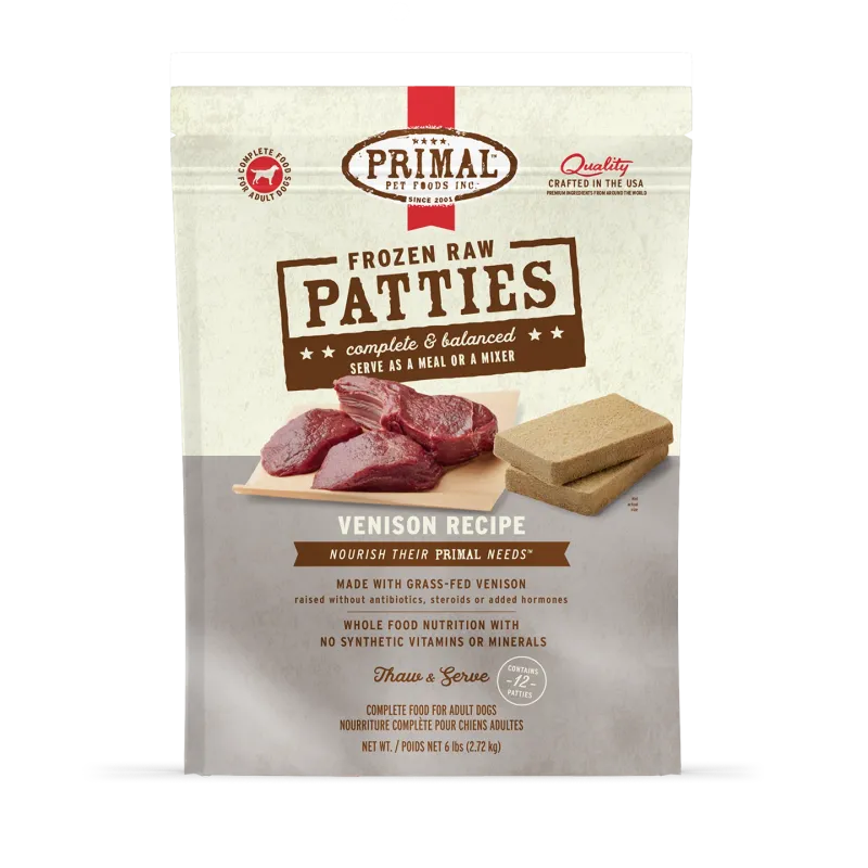 PRIMAL DOG 6# FROZEN PATTIES VENISON