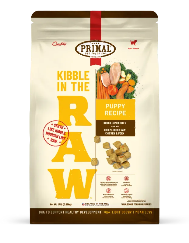 PRIMAL DOG 9# IN THE RAW KIBBLE PUPPY