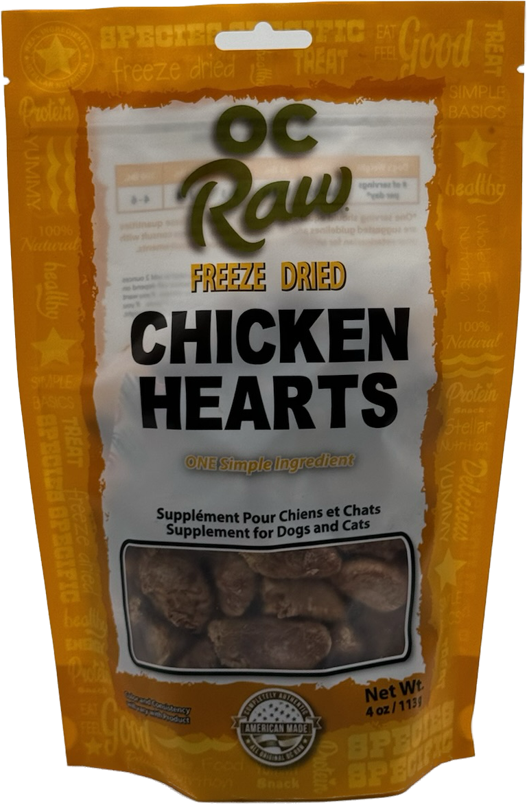 OC RAW 4OZ FD CHICKEN HEARTS