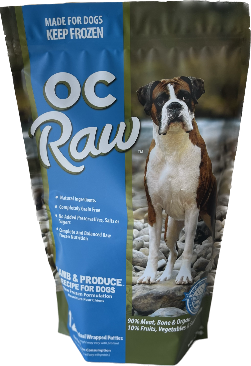 OC RAW 6# FROZEN PATTIES - LAMB &amp; PRODUCE