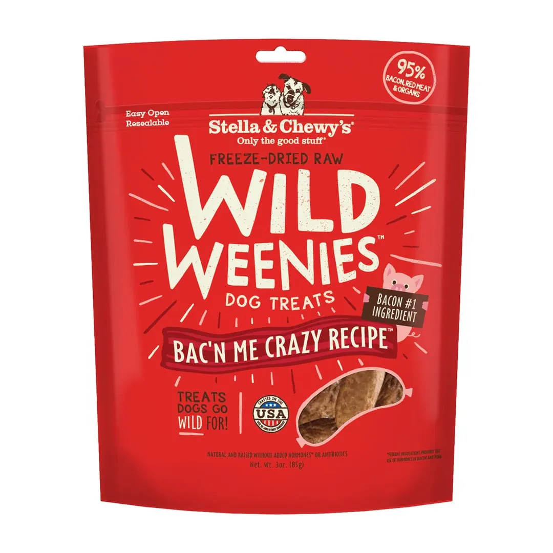 STELLA &amp; CHEWY&#39;S 3OZ WILD WEENIES BAC&#39;N ME CRAZY