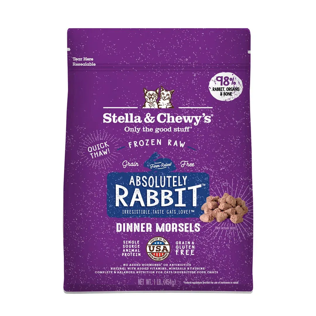 STELLA &amp; CHEWY&#39;S CAT 1# FROZEN RABBIT MORSELS