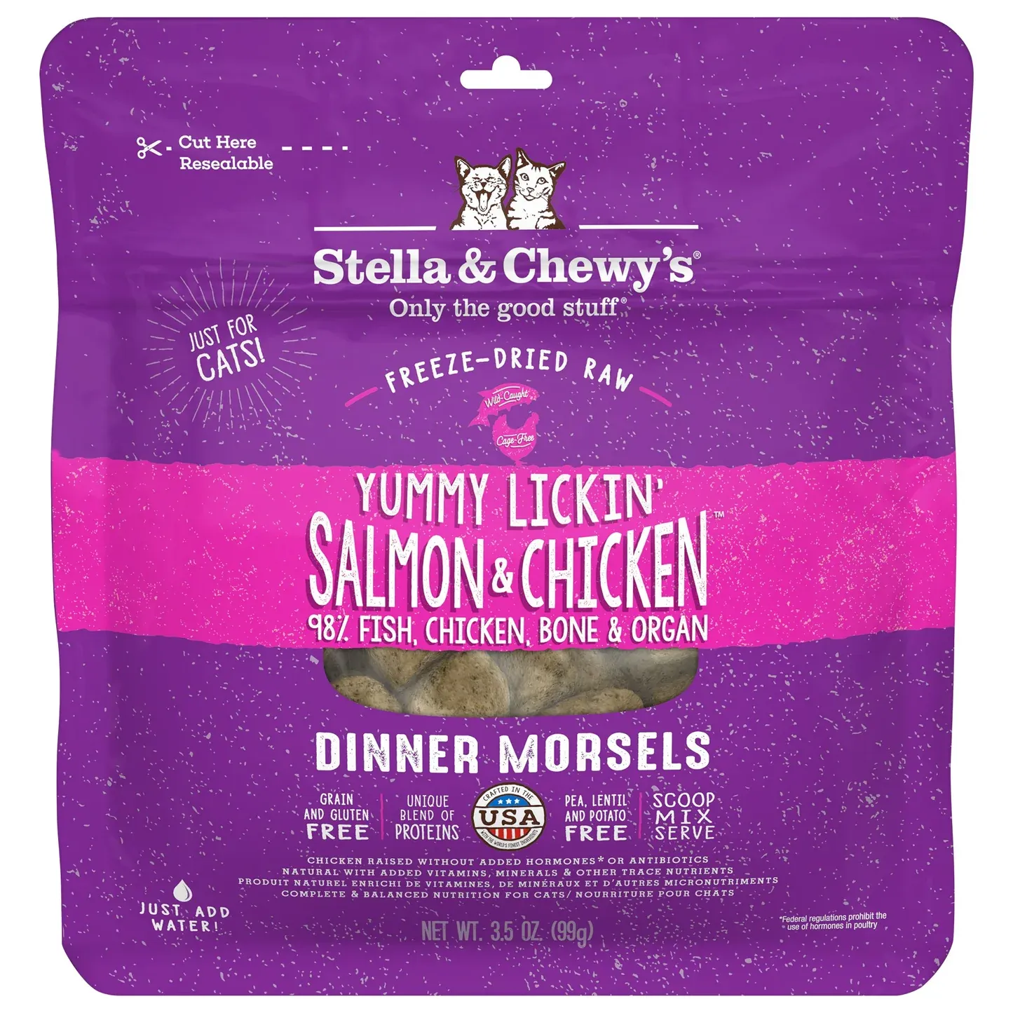 STELLA &amp; CHEWY&#39;S CAT 3.5OZ  MORSELS CHICKEN &amp; SALMON