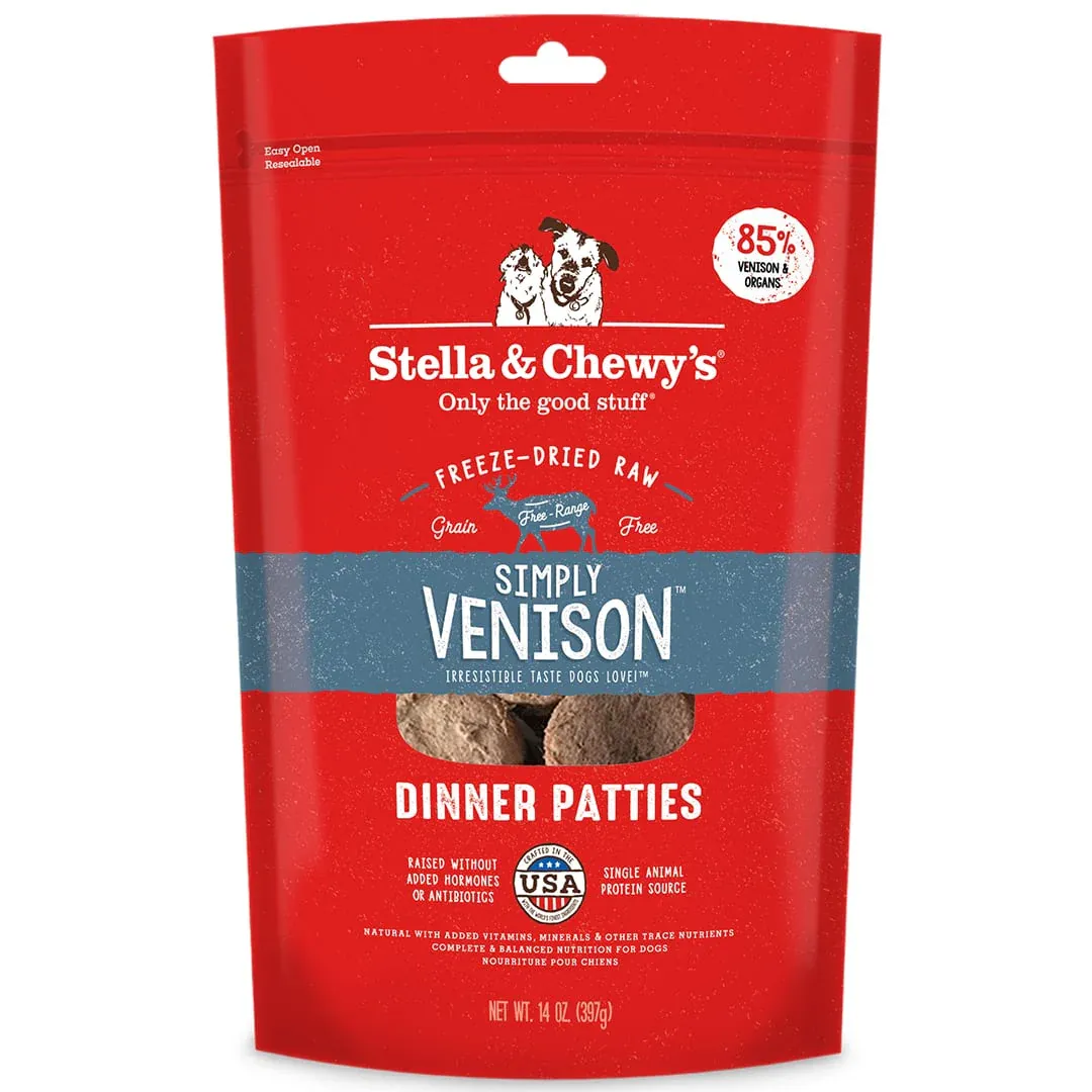 STELLA &amp; CHEWY&#39;S DOG 25OZ DINNER PATTIES VENISON
