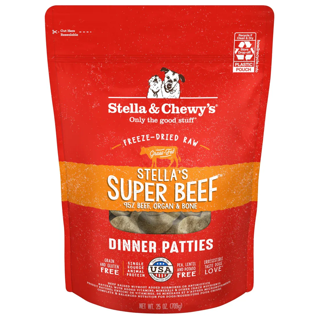 STELLA &amp; CHEWY&#39;S DOG 25OZ DINNER PATTIES BEEF