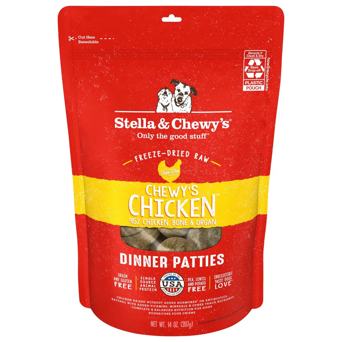 STELLA &amp; CHEWY&#39;S DOG 25OZ DINNER PATTIES CHICKEN