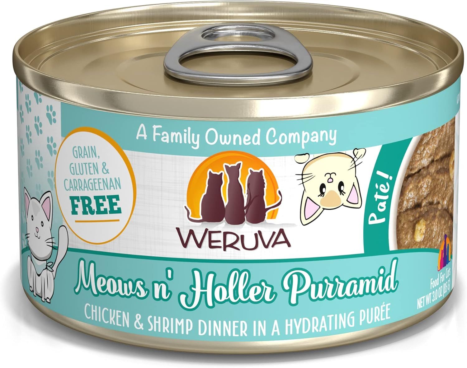 WERUVA CAT 5.5OZ MEOWS N&#39; HOLLER PURRAMID CASE