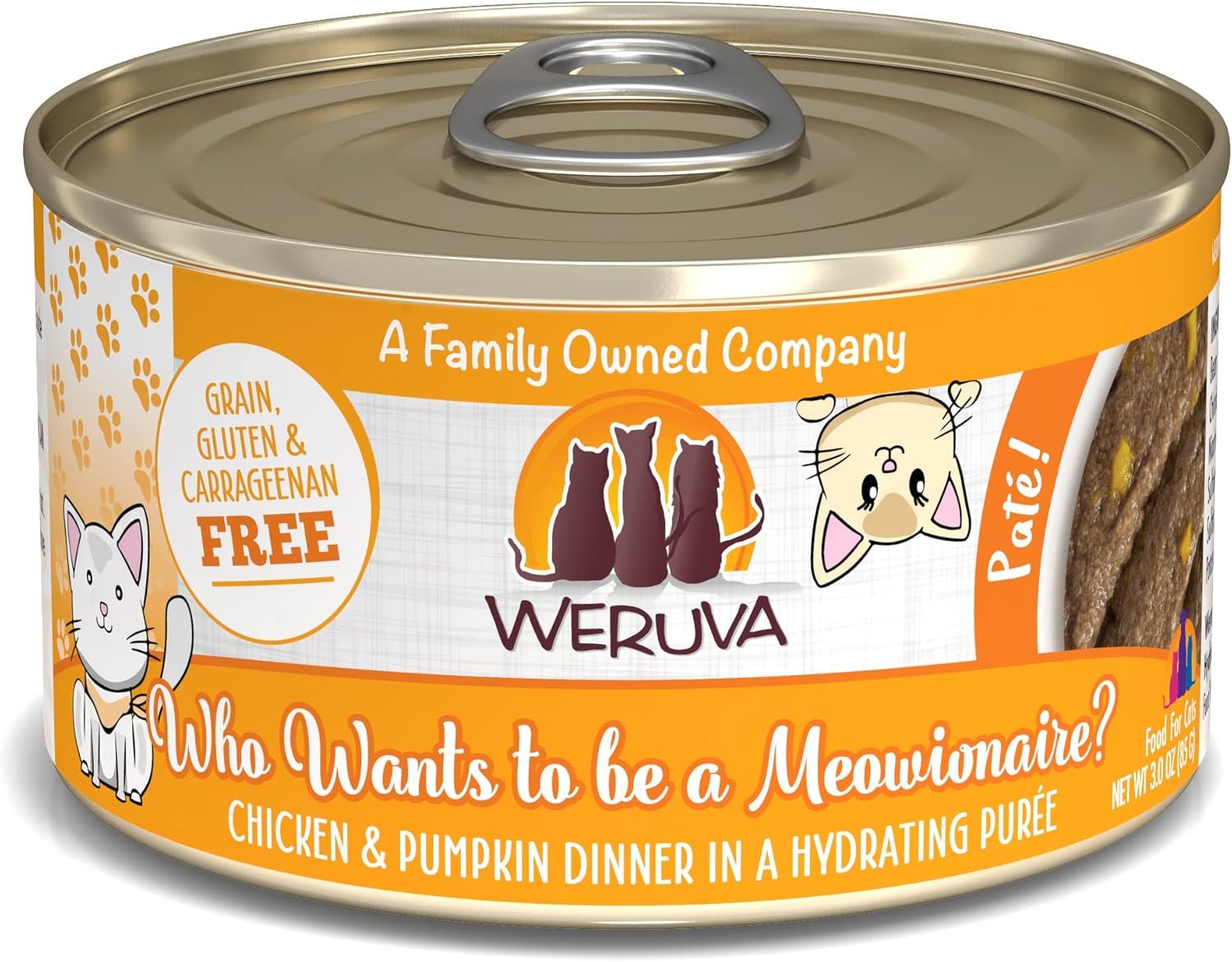 WERUVA CAT 5.5OZ WHO WANTS TO BE A MEOWIONAIRE? CASE