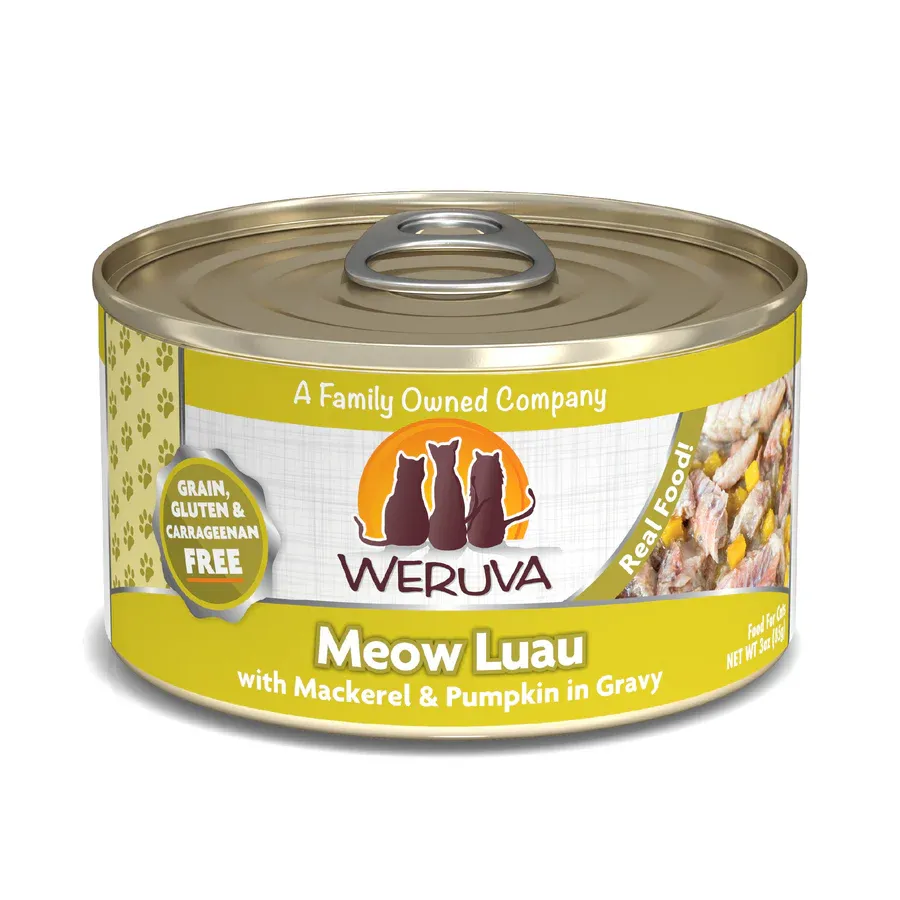 WERUVA - MACKEREL &amp; PUMPKIN - MEOW LUAU 3OZ CAN
