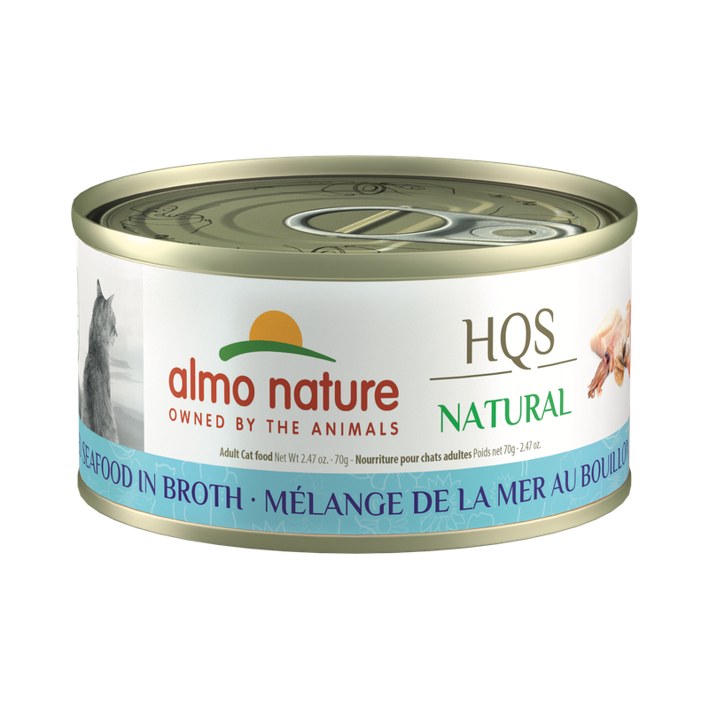 ALMO CAT 2.47OZ NATURAL CAN -  MIXED SEAFOOD IN BROTH