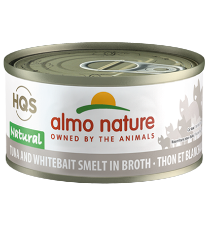 ALMO CAT 2.47OZ NATURAL CAN - TUNA &amp; WHITEBAIT SMELT IN BROTH