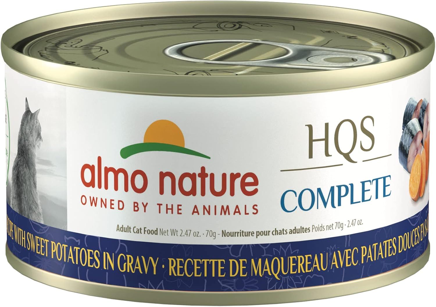 ALMO CAT MACKEREL W/ SWEET POTATO IN GRAVY 2.47OZ CASE