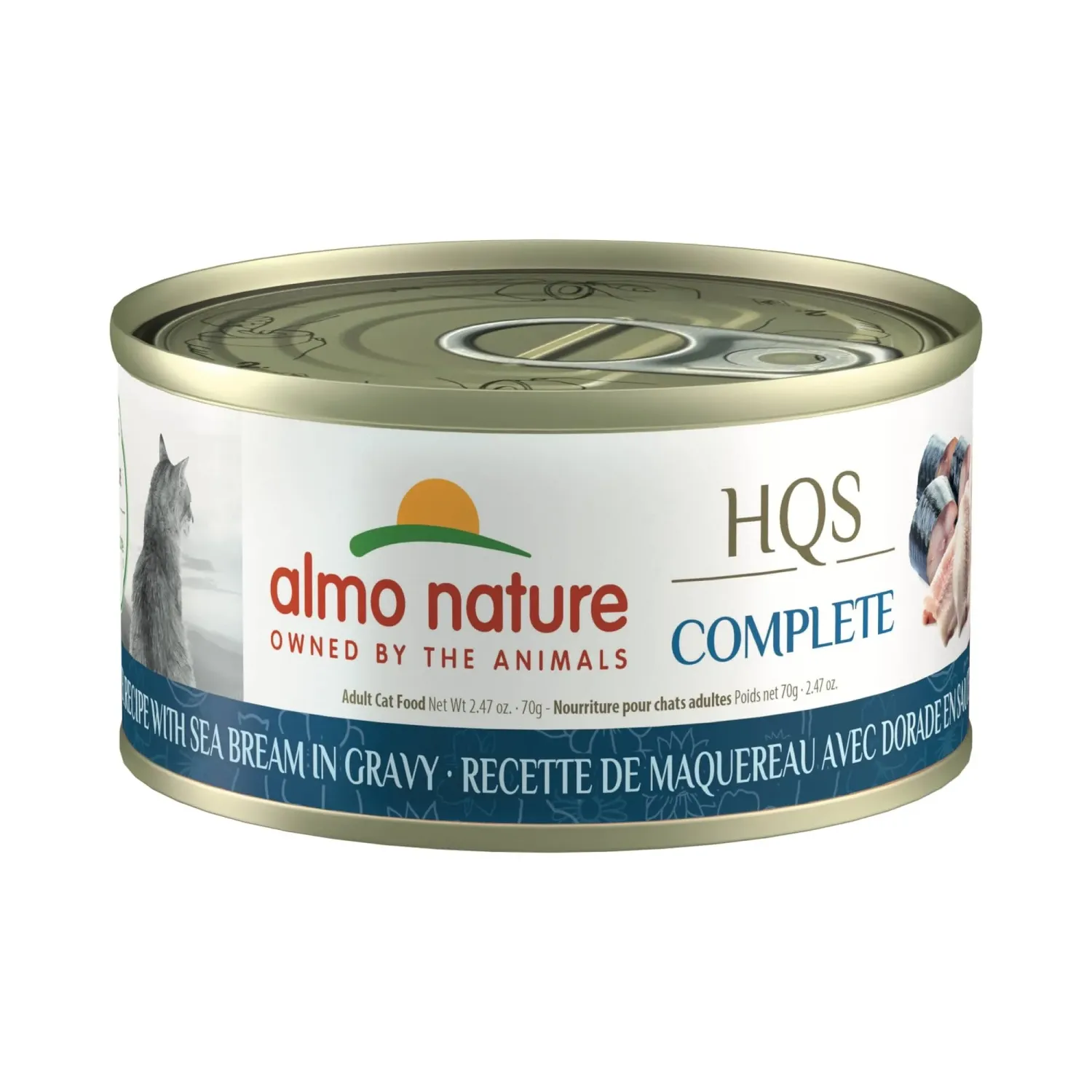 ALMO CAT MACKEREL W/ SEA BREAM IN GAVY 2.47OZ CASE