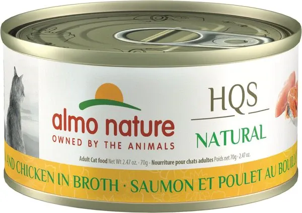 ALMO CAT SALMON &amp; CHICKEN IN BROTH 2.47OZ CASE